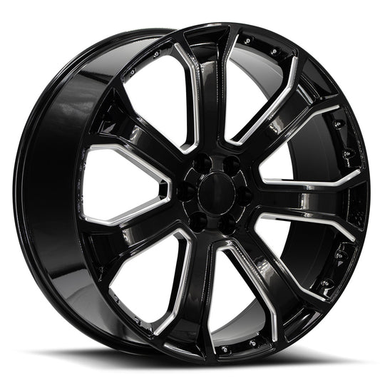 O.E. Revolution G-06 22X9 6X139.7 +31 Cb 78.1 Gloss Black & Machined