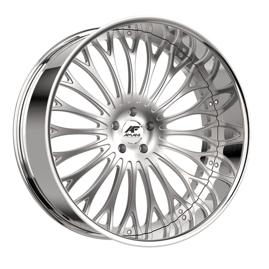 Amani Forged Napoliano 26x9 5x127 +1 Cb 78.1 Brush Center Chrome Lip Standard Cap Flat
