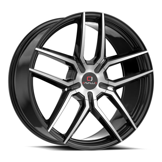 Cavallo CLV-55 26x9.5 5x 6x Blank +18 Cb 78.1 Gloss Black & Machined