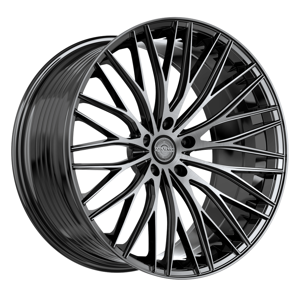 Arvano AV-50 Madrid 20x10 5x Blank +42 Cb 66.56 Gloss Black & Brushed Double Dark Tint