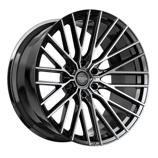 Arvano ART-1 Novara 26X10 6x Blank -12 Cb 78.1 Gloss Black & Brushed Double Dark Tint