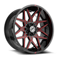 XF Off-Road XF-238 22x10 5x127 5x139.7 -18 Cb 78.1 Gloss Black & Red Milled