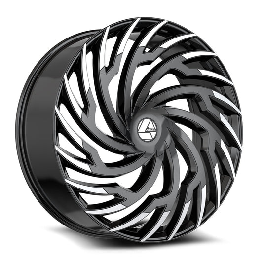 Azara AZA-536 22x9.5 5x 6x Blank +15 Cb 78.1 Gloss Black & Machined (PCD Range 5x/6x100-127)
