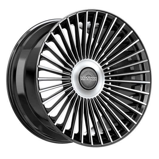 Arvano AXL-2 Santorini 22x10.5 5x Blank +20 Cb 73.1 Gloss Black & Brushed