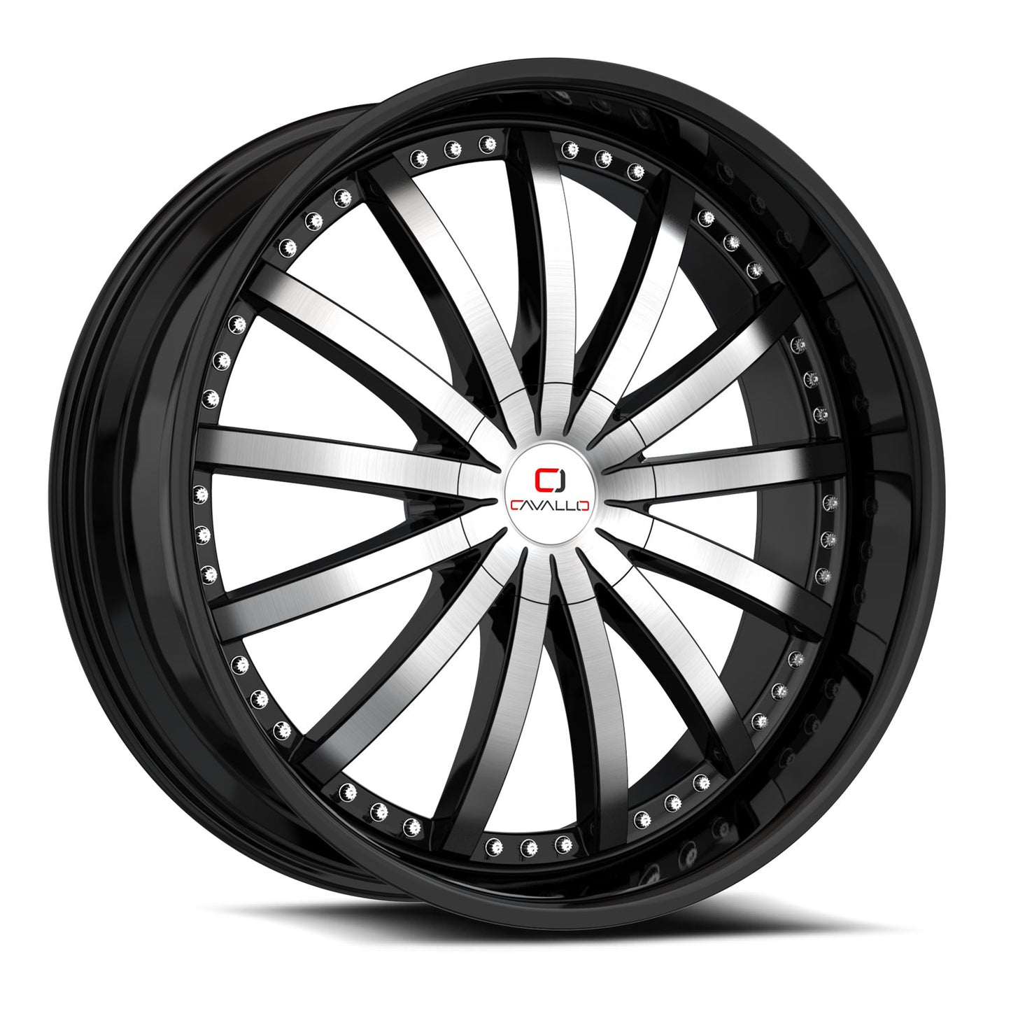 Cavallo CLV-53 22x9.5 5x115 5x120 +15 Cb 74.1 Gloss Black & Machined