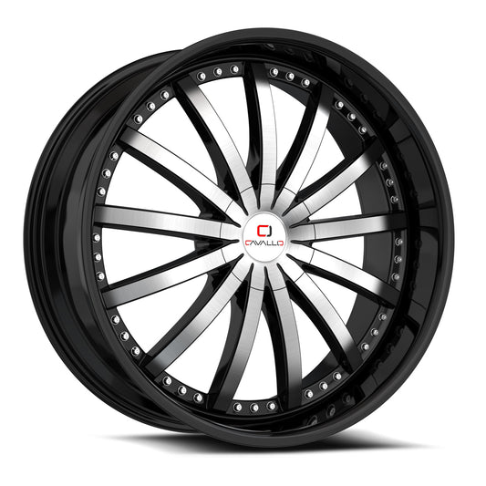 Cavallo CLV-53 22x9.5 5x115 5x120 +15 Cb 74.1 Gloss Black & Machined