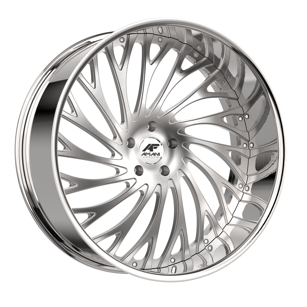 Amani Forged VAMOS-R 26x9 Pocketed 5x blank +1 Cb 78.1 Brush Center Chrome Lip Standard Cap Flat