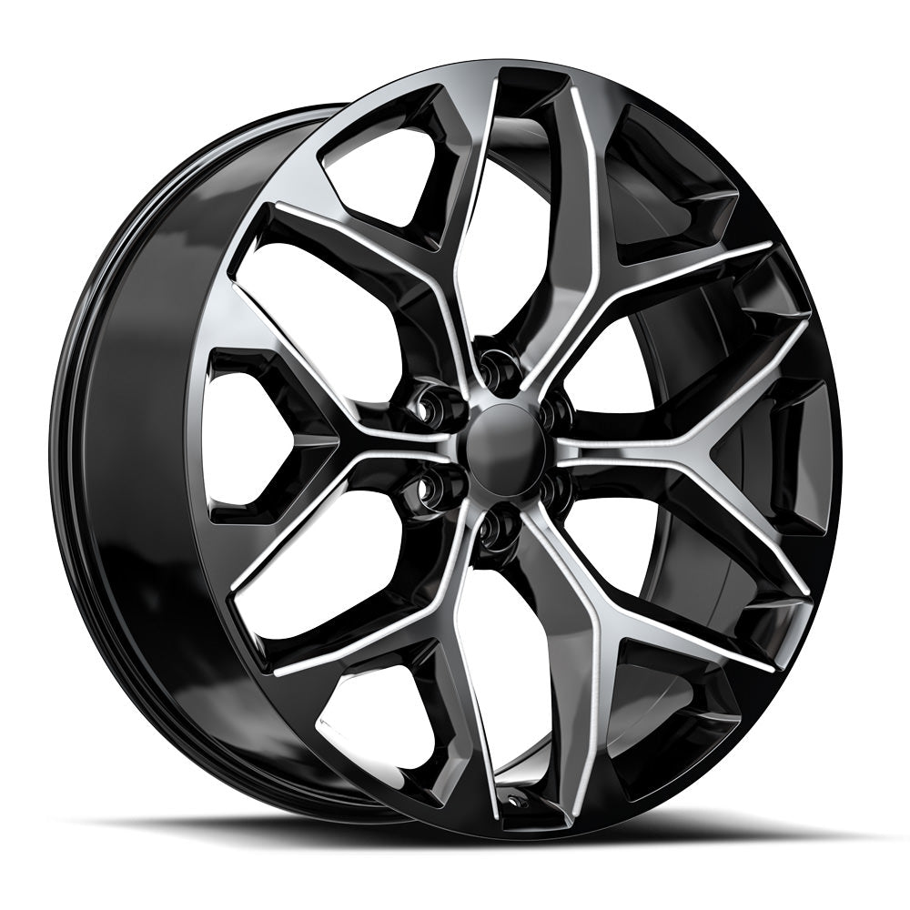OE. Revolution G-09 22X9 Blank +24 Cb 78.1 Gloss Black & Milled (Can only be drilled to 6x135 or 6x139.7)