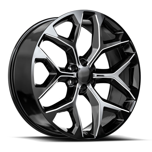 OE. Revolution G-09 22X9 Blank +24 Cb 78.1 Gloss Black & Milled (Can only be drilled to 6x135 or 6x139.7)