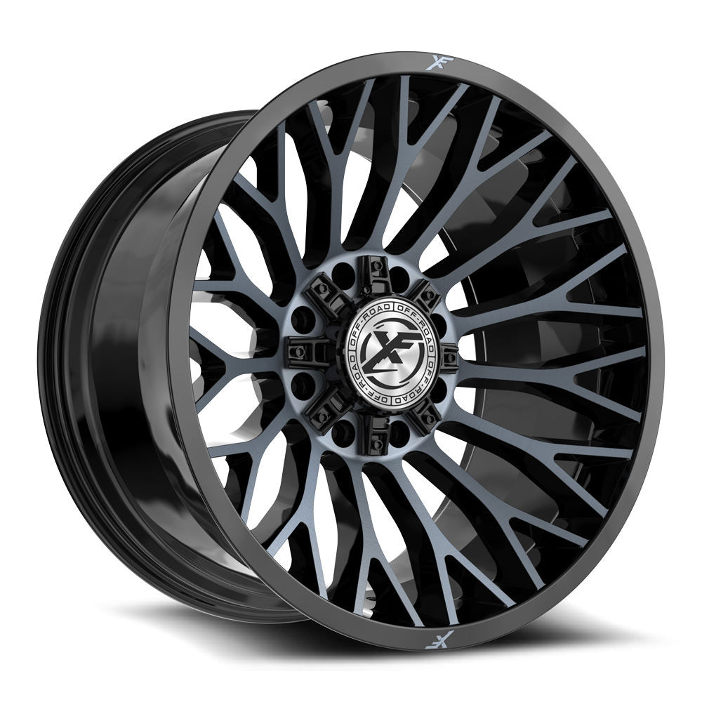 XF Off-Road XF-237 20x10 8x165.1 8x170 -24 Cb 125.2 Gloss Black & Machined Titanium Double Dark Tint