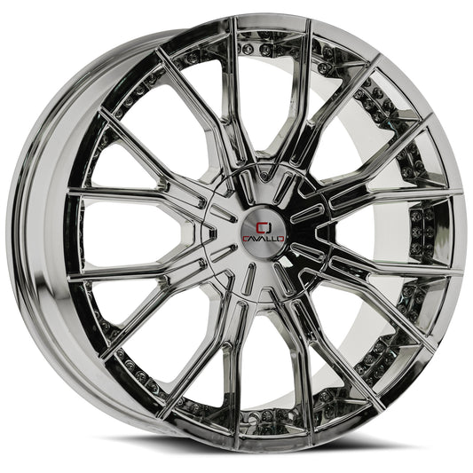 Cavallo CLV-36 22x8.5 5x114.3 5x120 +38 Cb 74.1 Nano Chrome