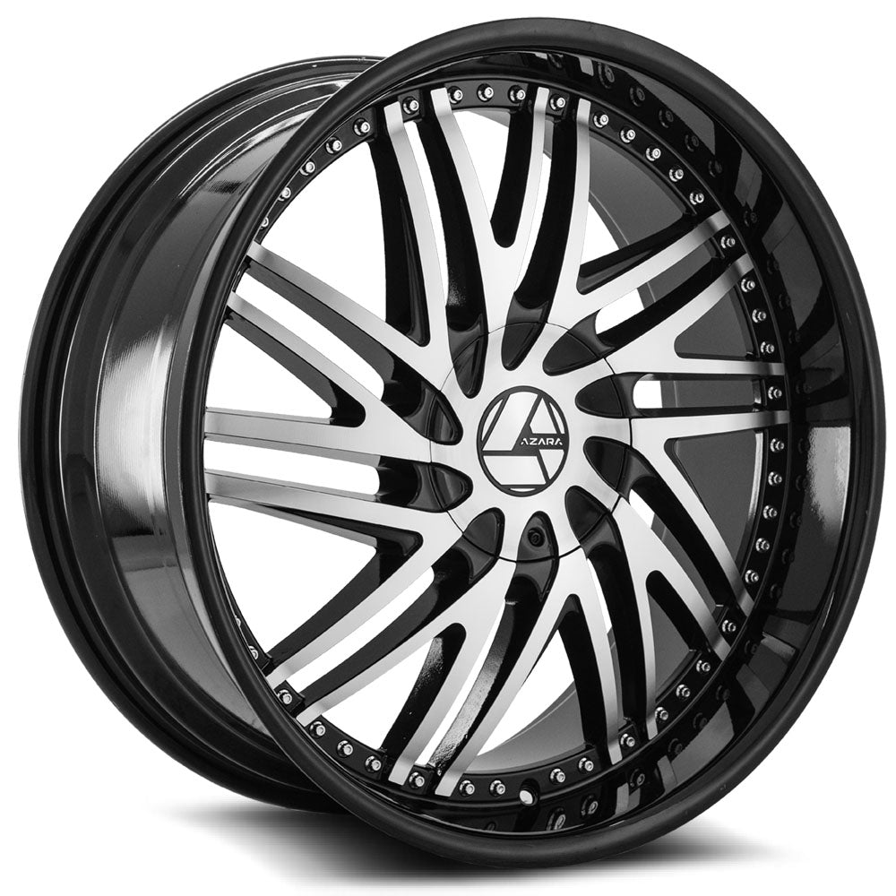 Azara AZA-509 24x9 5x115 5x120 +18 Cb 78.1 Gloss Black & Machined