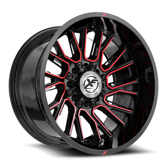 XF Off-Road XF-230 22x12 8x165.1 8x180 -44 Cb 125.2 Gloss Black & Red Machined