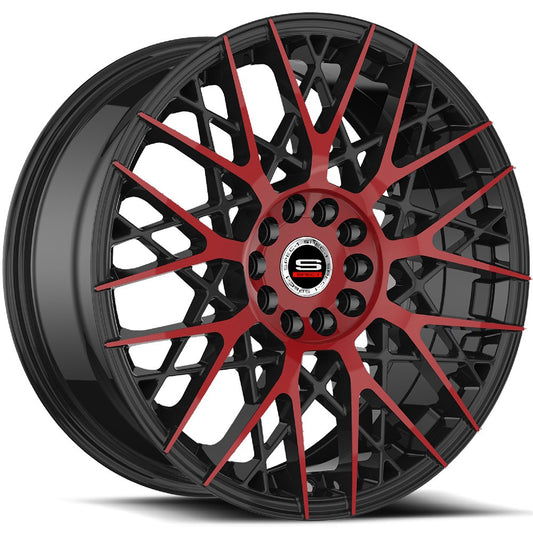 Spec-1 SP-53 18x8 4x100 4x114.3 +38 Cb 73.1 Gloss Black & Red Machined