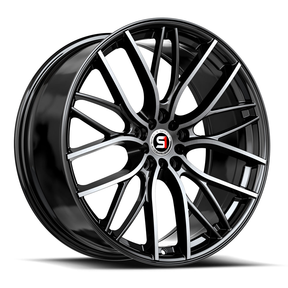 Spec-1 SP-61 20x8.5 5x100 5x114.3 +38 Cb 73.1 Gloss Black & Machined