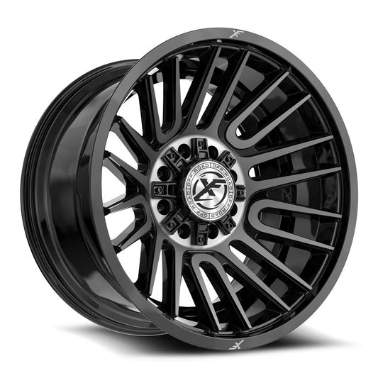 XF Off-Road XF-234 22x12 8x165.1 8x170 -44 Cb 125.2 Gloss Black & Brushed Double Dark Tint