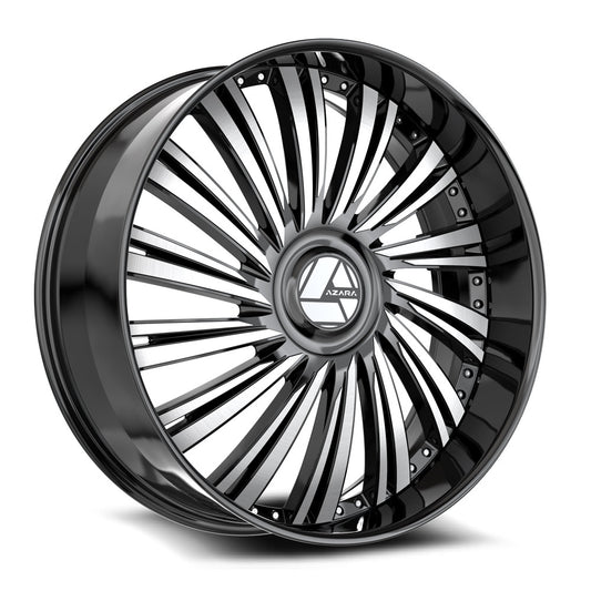 Azara AZX-102 30x9.5 6x Blank +15 Cb 78.1 Gloss Black & Machined