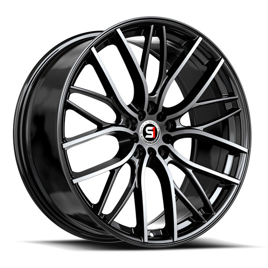 Spec-1 SP-61 20x8.5 5x112 5x114.3 +38 Cb 73.1 Gloss Black & Machined