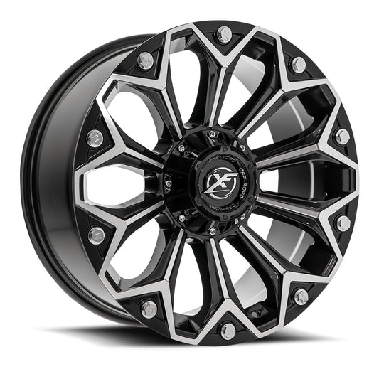 Xf Off-Road Xf-212 22X12 5X114.3 5X127 -44 Cb 78.1 Gloss Black & Machined
