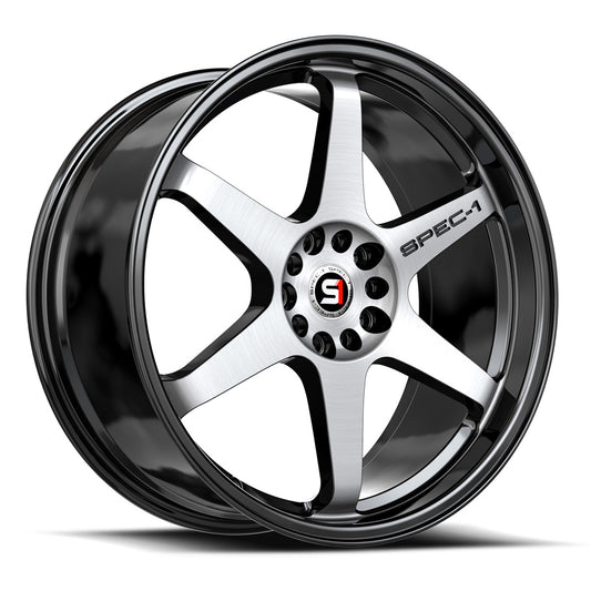 Spec-1 SPT-33 19x9.5 4X 5X Blank +20 Cb 73.1 Gloss Black & Machined (No dual drill)