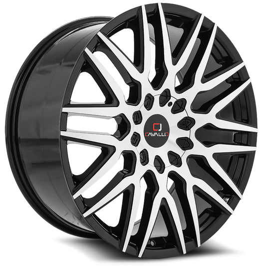 Cavallo CLV-24 22x9.5 5x 6x Blank +15 Cb 78.1 Gloss Black & Machined