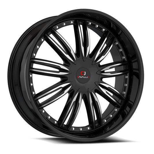 Cavallo CLV-54 20x8.5 5x112 5x114.3 +35 Cb 74.1 Gloss Black & Machined