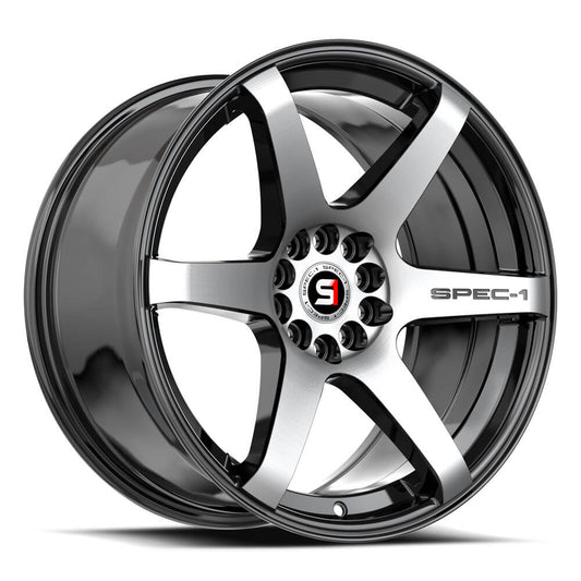 Spec-1 SPT-32 17x8.0 5x108 5x114.3 +42 Cb 73.1 Gloss Black & Machined