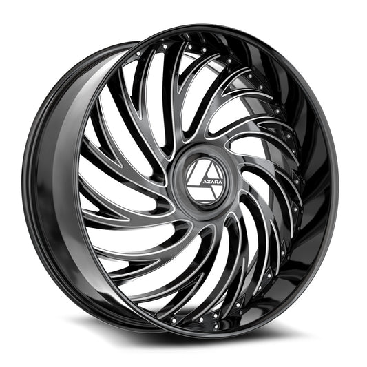 Azara AZX-101 22x8.5 5x114.3 5x120 +38 Cb 74.1 Gloss Black & Milled