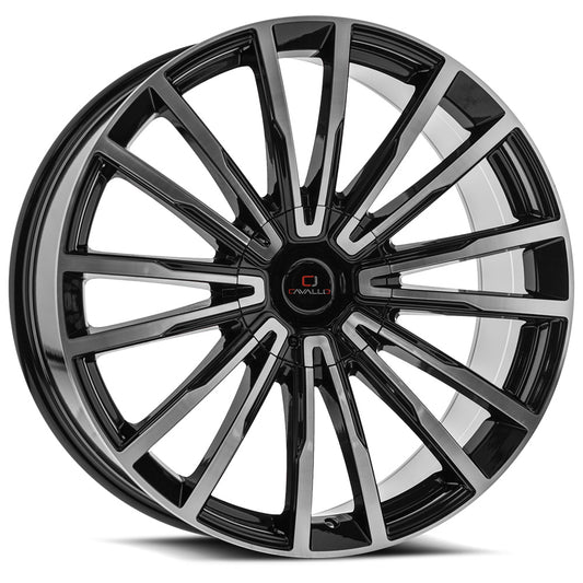 Cavallo CLV-47 26x9.5 5x 6x Blank +18 Cb 78.1 Gloss Black & Machined