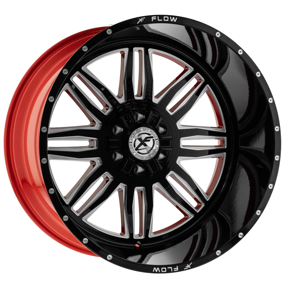 Xfx Flow Xfx-303 24X14 5X127 5X139.7 -76 Cb 78.1 Gloss Black & Milled With Red Inner