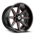 XF Off-Road XF-236 20x9 6x135 6x139.7 0 Cb 106.4 Gloss Black & Red Milled