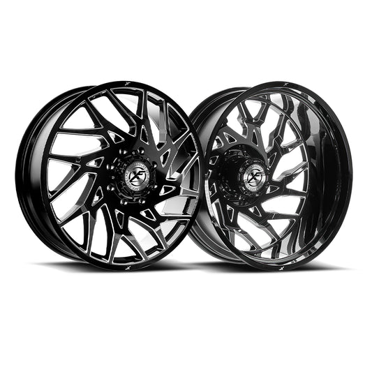 XF Off-Road XF-229 Dually Front 24x8.25 8x165.1 +110 Cb 121.3 Gloss Black & Milled