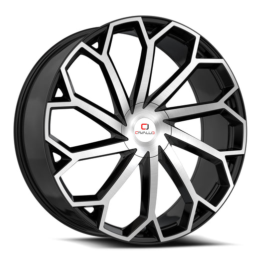 Cavallo CLV-51 18x8.0 5x108 5x114.3 +35 Cb 74.1 Gloss Black & Machined