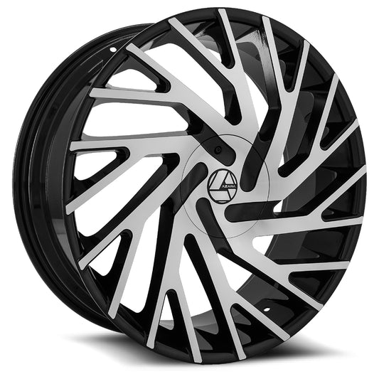 Azara Aza-505 28X9.5 6X135 6X139.7 +25 Cb 87.1 Gloss Black & Machined