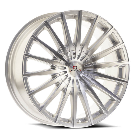 Cavallo Clv-34 20X8.5 6X135 6X139.7 +15 Cb 108.1 Silver & Machined