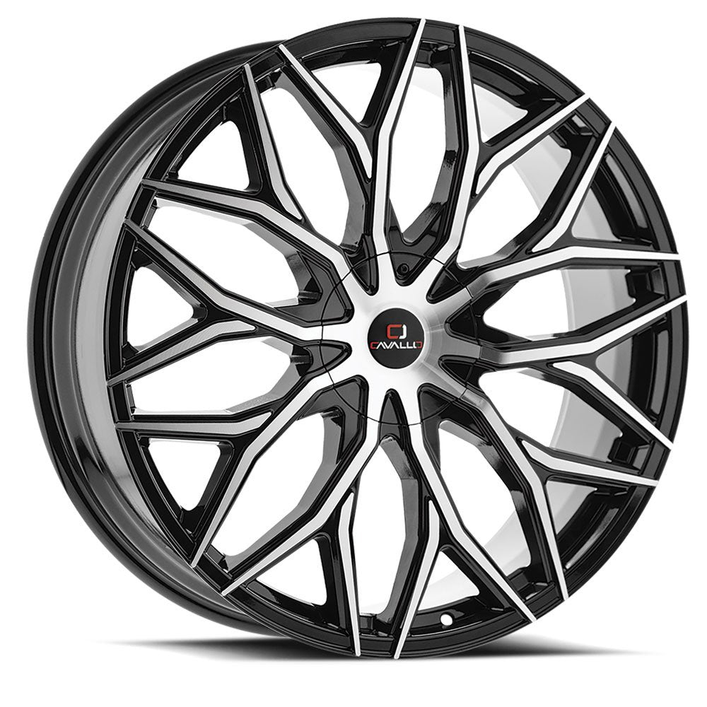 Cavallo CLV-37 18x8.0 5x105 5x114.3 +35 Cb 74.1 Gloss Black & Machined