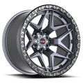 Vortek VRT-603 ATHENO 20x10 6x135 6x139.7 -24 Cb 106.1 Matte Titanium With Black Bead Ring