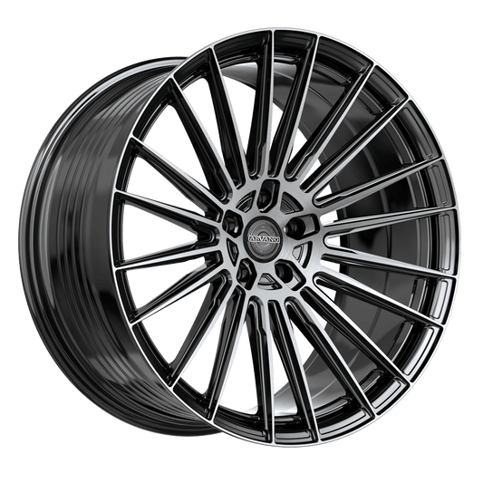 Arvano AV-54 Milan 22x9 5x114.3 +32 Cb 73.1 Gloss Black & Brushed Double Dark Tint