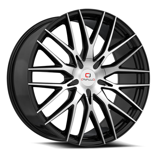 Cavallo CLV-45 18x8.0 5x114.3 5x120 +35 Cb 74.1 Gloss Black & Machined