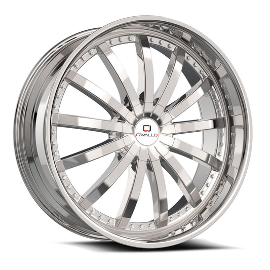 Cavallo CLV-53 22x8.5 5x112 5x114.3 +38 Cb 74.1 Nano Chrome