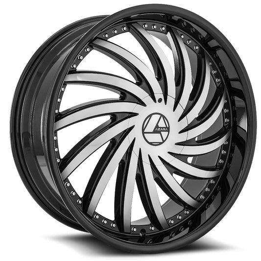 Azara AZA-508 24x9 6x135 6x139.7 +30 Cb 87.1 Gloss Black & Machined