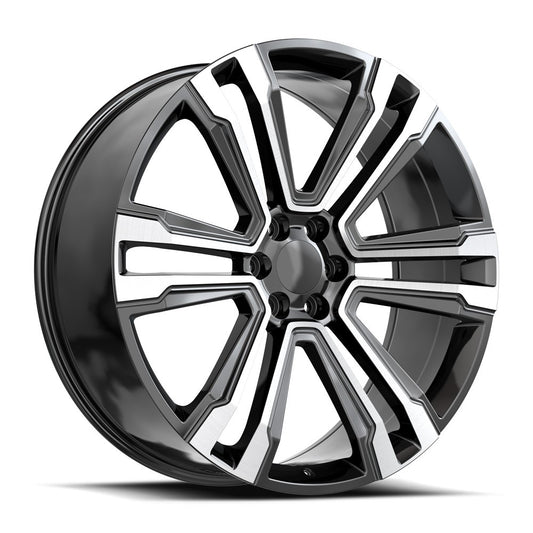 O.E. Revolution G-10 22X9 6X139.7 +24 Cb 78.1 Gloss Black & Machined