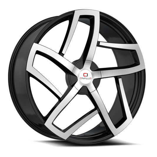 Cavallo CLV-50 20x8.5 5x114.3 5x120 +35 Cb 74.1 Gloss Black & Machined