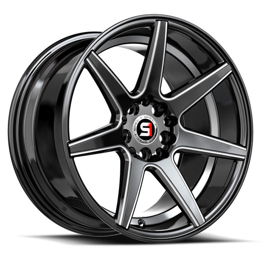 Spec-1 SP-73 18x8.0 5x114.3 5x120 +38 Cb 73.1 Gloss Black Milled & under cut