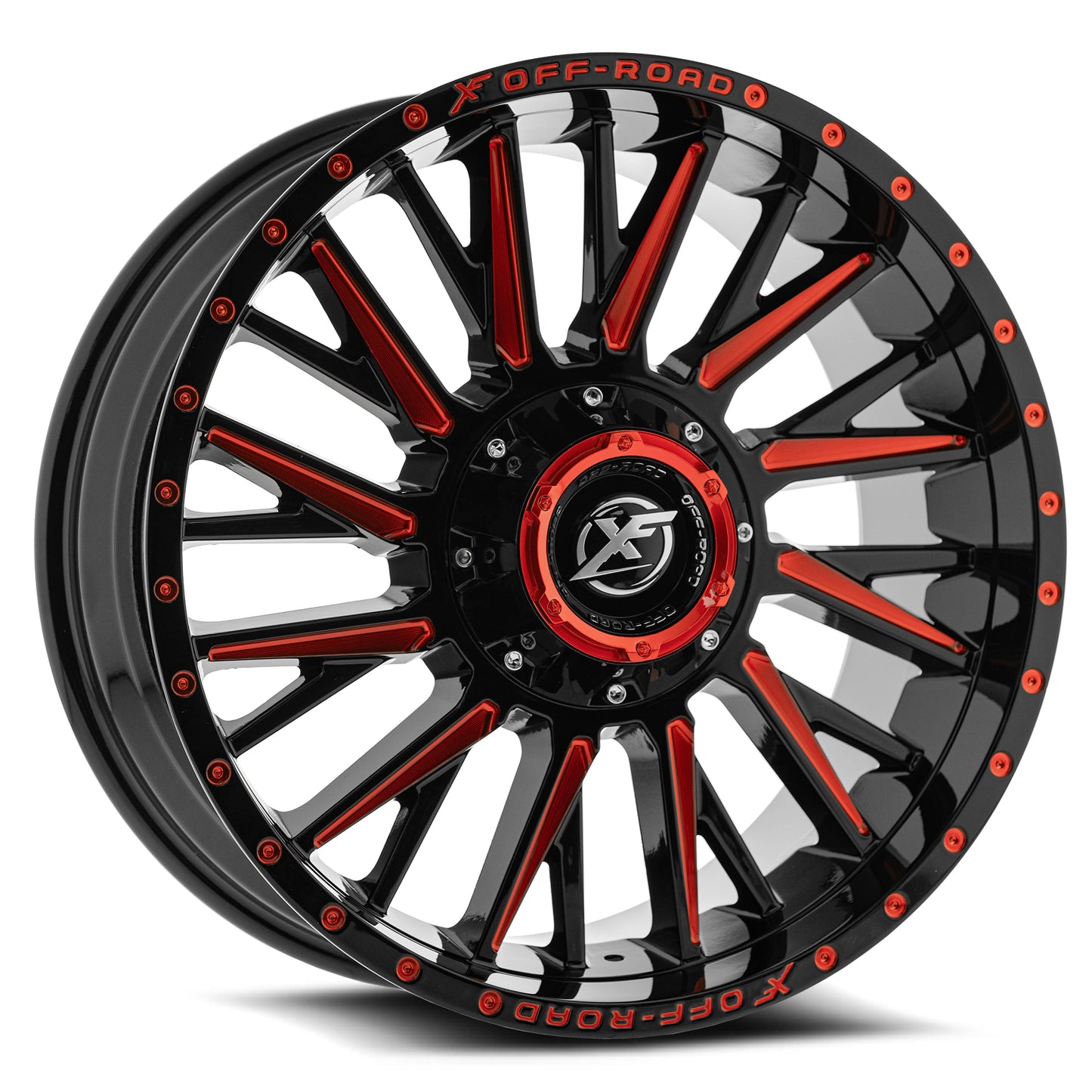 XF Off-Road XF-226 20x9 6x135 6x139.7 0 Cb 106.4 Gloss Black & Red Milled