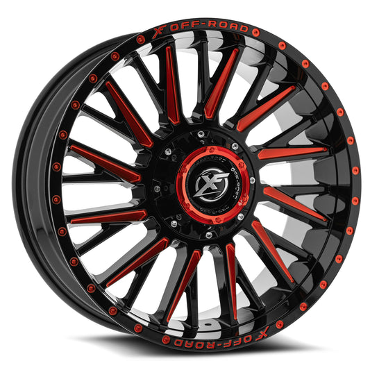 XF Off-Road XF-226 20x9 6x135 6x139.7 0 Cb 106.4 Gloss Black & Red Milled