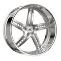 Amani Forged Monero-L 24x9.5 5x Blank -12 Cb 70.3 Brush Center Chrome Lip Standard Cap Flat