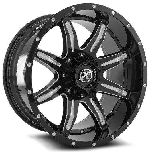 XF Off-Road XF-215 20X9 8X165.1 8X170 +12 Cb 125.2 Gloss Black & Milled