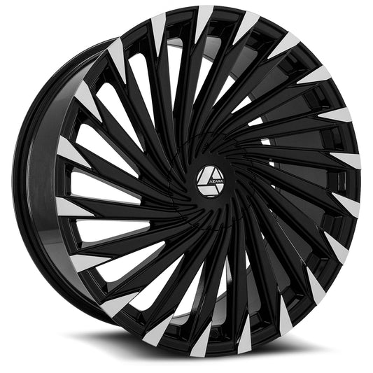 Azara AZA-501 26X9.5 6X135 6X139.7 +25 Cb 87.1 Gloss Black & Machined