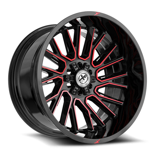XF Off-Road XF-230 22X10 5X127 5X139.7 -18 Cb 78.1 Gloss Black & Red Machined